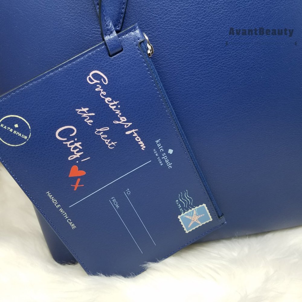 Kate Spade Large Reversible Tote Off The Grid Blue - Picture 11 of 16